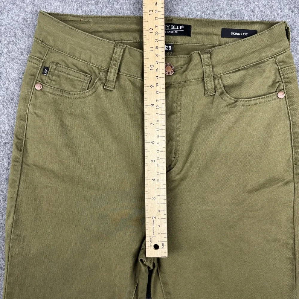 Judy Blue Los Angeles Jeans Women's 7/28 Skinny Fit Olive Green Trendy‎ Casual
